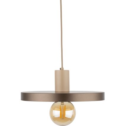 Candeeiro suspenso SILA 1xE27/15W/230V diâmetro 30 cm castanho/bege