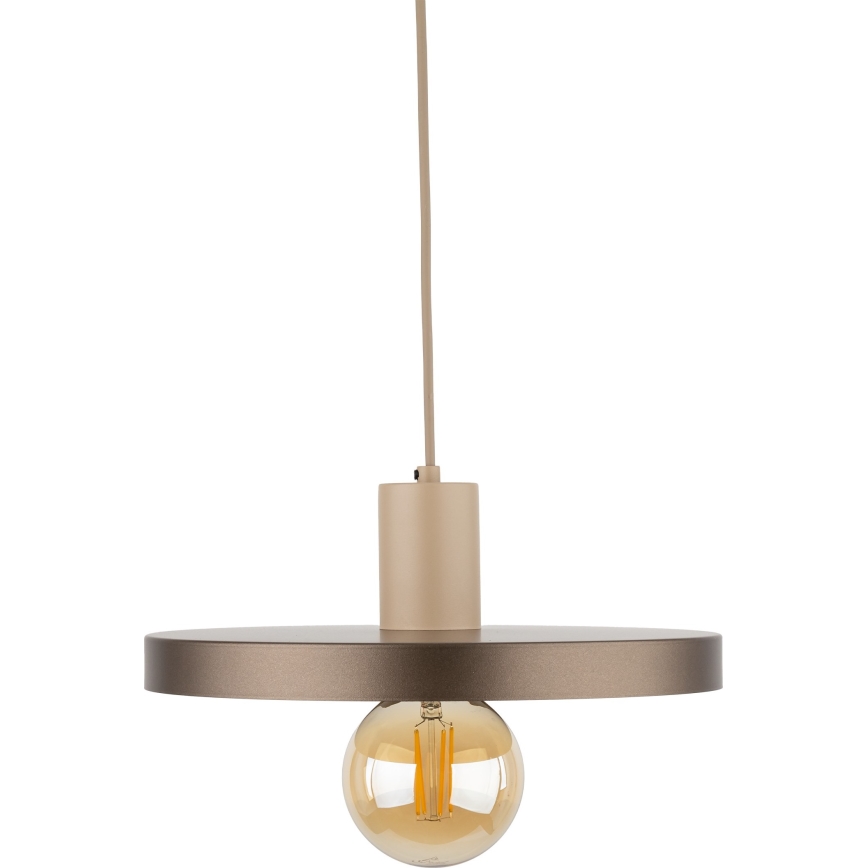 Candeeiro suspenso SILA 1xE27/15W/230V diâmetro 30 cm castanho/bege