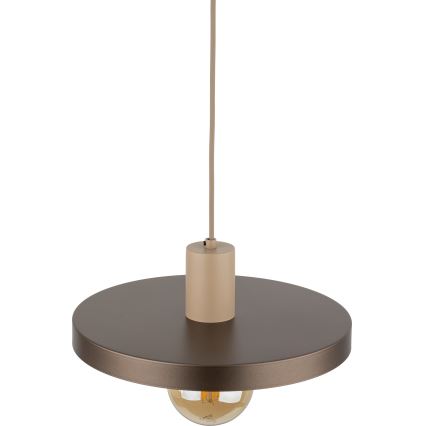 Candeeiro suspenso SILA 1xE27/15W/230V diâmetro 30 cm castanho/bege