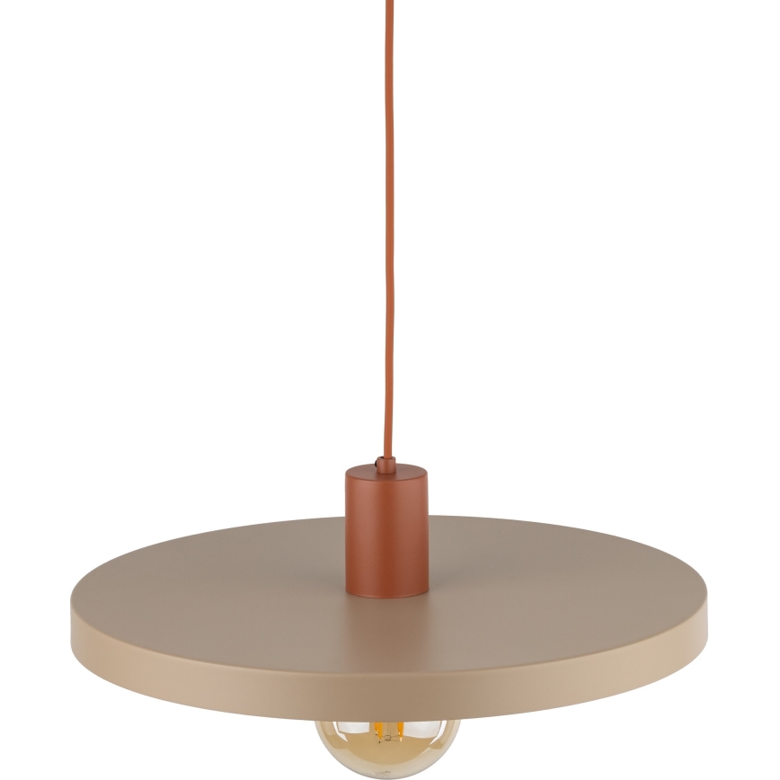 Candeeiro suspenso SILA 1xE27/15W/230V diâmetro 40 cm bege/tijolo