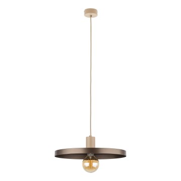 Candeeiro suspenso SILA 1xE27/15W/230V diâmetro 40 cm castanho/bege