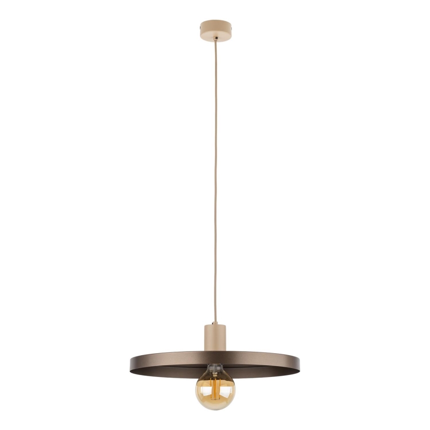 Candeeiro suspenso SILA 1xE27/15W/230V diâmetro 40 cm castanho/bege