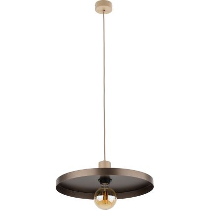 Candeeiro suspenso SILA 1xE27/15W/230V diâmetro 40 cm castanho/bege