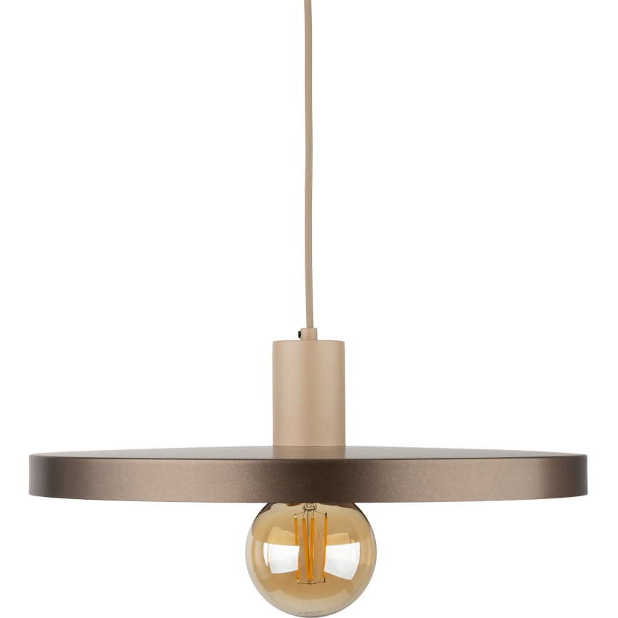 Candeeiro suspenso SILA 1xE27/15W/230V diâmetro 40 cm castanho/bege