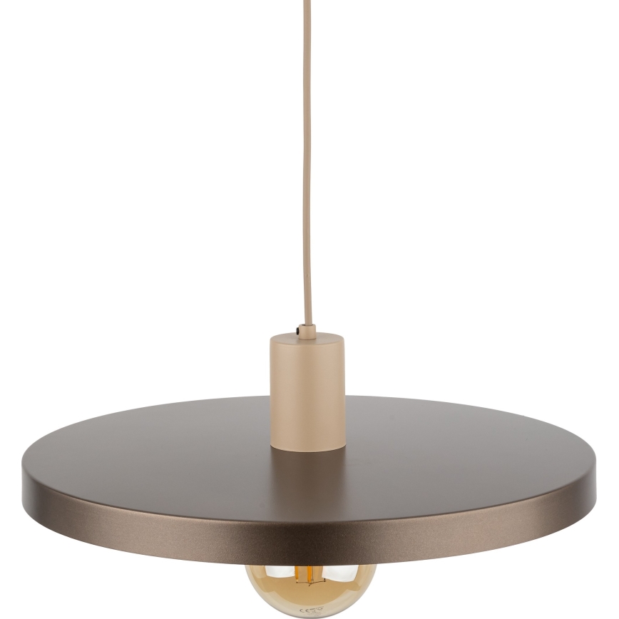 Candeeiro suspenso SILA 1xE27/15W/230V diâmetro 40 cm castanho/bege