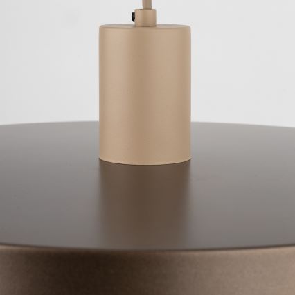 Candeeiro suspenso SILA 1xE27/15W/230V diâmetro 40 cm castanho/bege