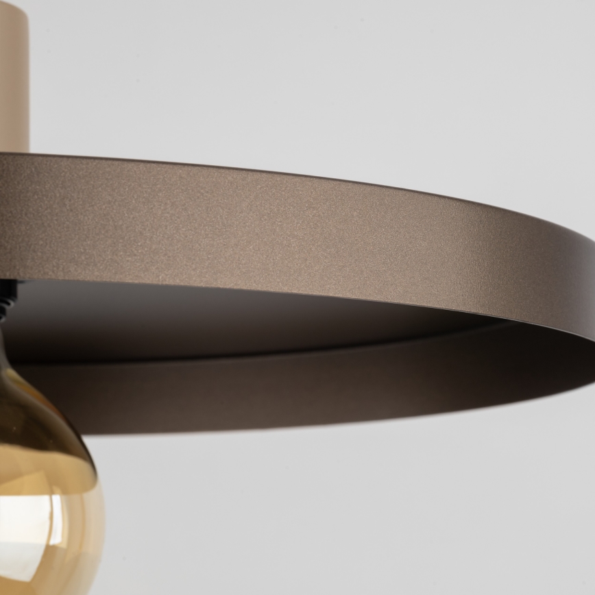 Candeeiro suspenso SILA 1xE27/15W/230V diâmetro 40 cm castanho/bege