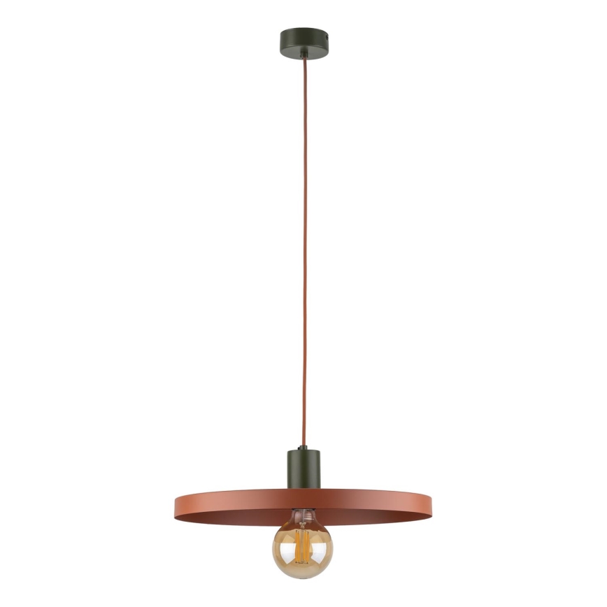 Candeeiro suspenso SILA 1xE27/15W/230V diâmetro 40 cm tijolo/verde