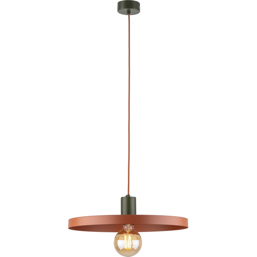 Candeeiro suspenso SILA 1xE27/15W/230V diâmetro 40 cm tijolo/verde