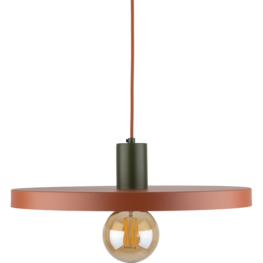 Candeeiro suspenso SILA 1xE27/15W/230V diâmetro 40 cm tijolo/verde