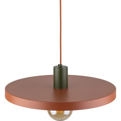Candeeiro suspenso SILA 1xE27/15W/230V diâmetro 40 cm tijolo/verde