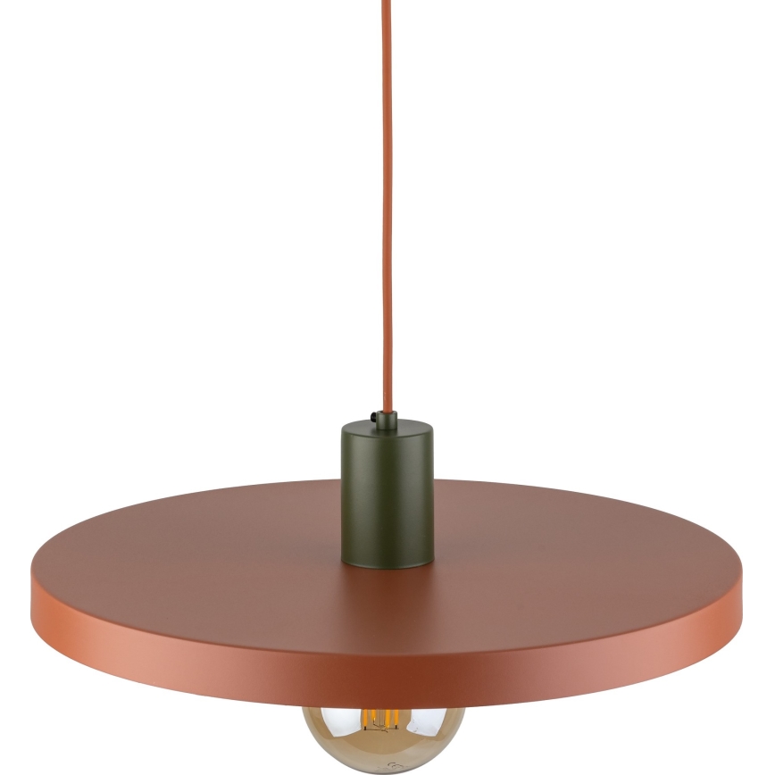 Candeeiro suspenso SILA 1xE27/15W/230V diâmetro 40 cm tijolo/verde