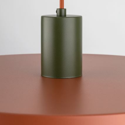 Candeeiro suspenso SILA 1xE27/15W/230V diâmetro 40 cm tijolo/verde