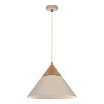 Candeeiro suspenso SINGLE 1xE27/15W/230V bege/faia