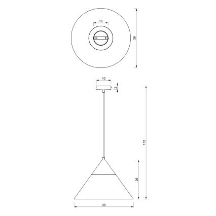 Candeeiro suspenso SINGLE 1xE27/15W/230V bege/faia
