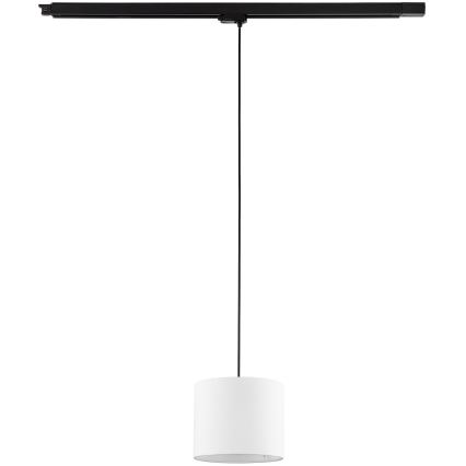 Candeeiro suspenso para sistema de carril trifásico TRACER 1xE27/15W/230V diâmetro 20 cm preto/branco