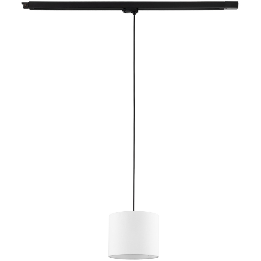 Candeeiro suspenso para sistema de carril trifásico TRACER 1xE27/15W/230V diâmetro 20 cm preto/branco