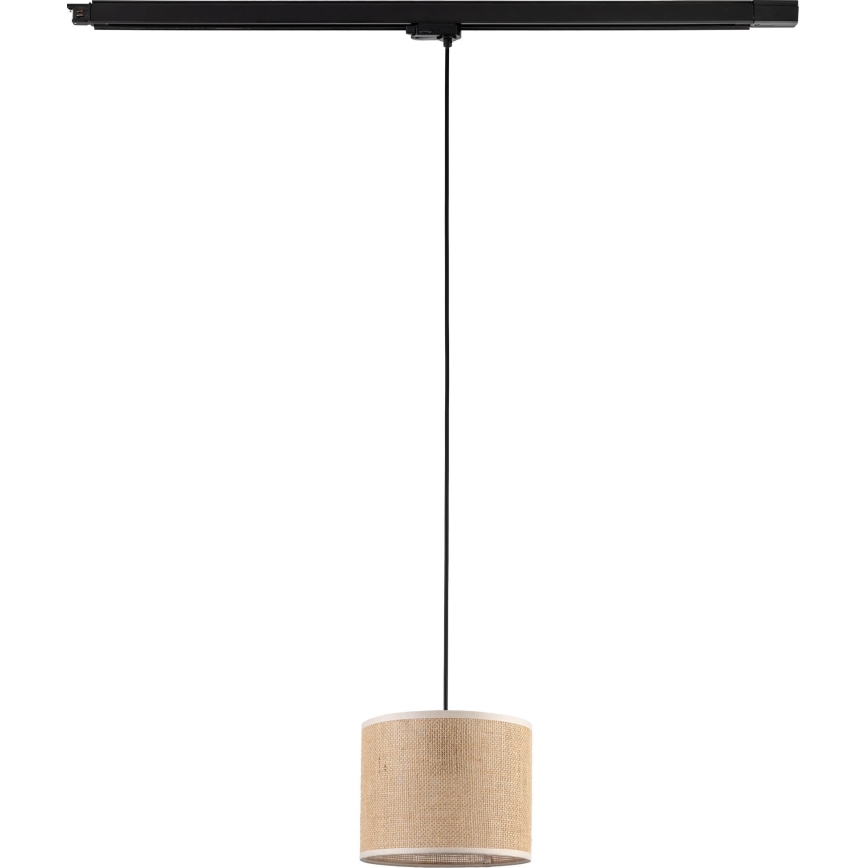 Candeeiro suspenso para sistema de carril trifásico TRACER 1xE27/15W/230V diâmetro 20 cm preto/castanho