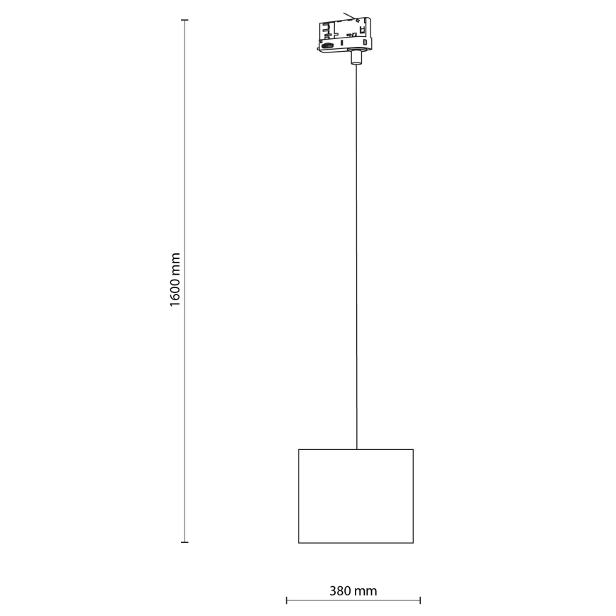Candeeiro suspenso para sistema de carril trifásico TRACER 1xE27/15W/230V diâmetro 20 cm preto/castanho