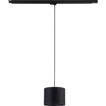 Candeeiro suspenso para sistema de carril trifásico TRACER 1xE27/15W/230V diâmetro 20 cm preto
