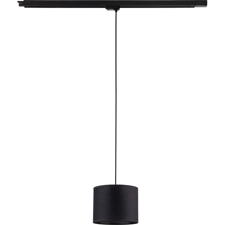 Candeeiro suspenso para sistema de carril trifásico TRACER 1xE27/15W/230V diâmetro 20 cm preto