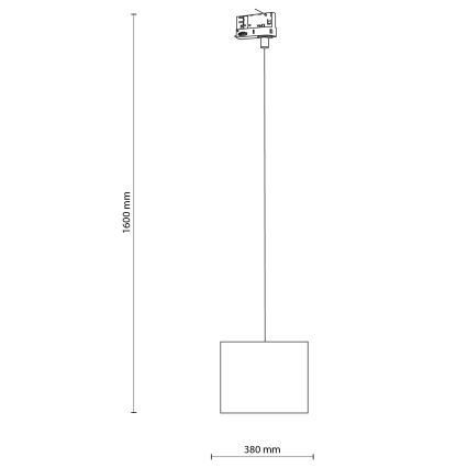Candeeiro suspenso para sistema de carril trifásico TRACER 1xE27/15W/230V diâmetro 20 cm preto