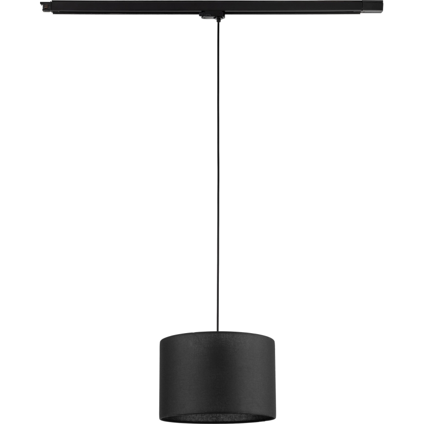 Candeeiro suspenso para sistema de carril trifásico TRACER 1xE27/15W/230V diâmetro 30 cm preto