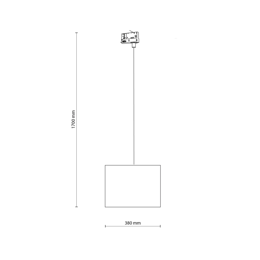 Candeeiro suspenso para sistema de carril trifásico TRACER 1xE27/15W/230V diâmetro 38 cm preto/castanho