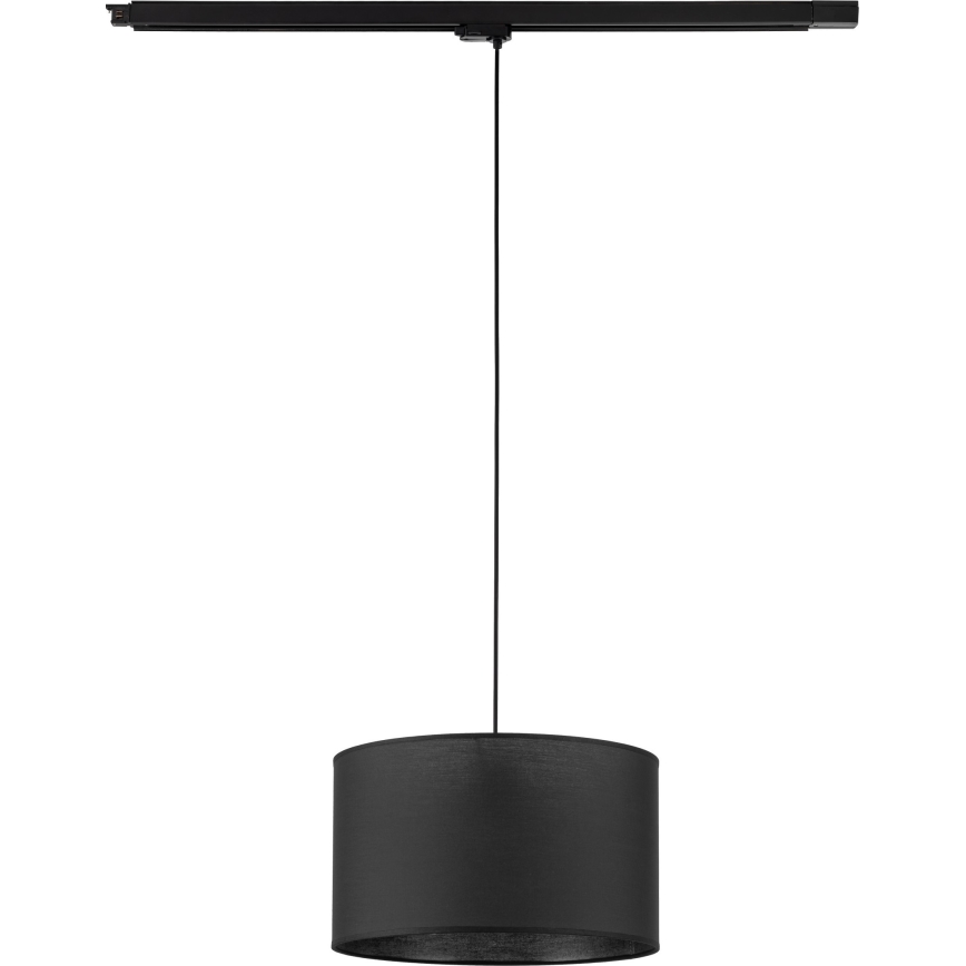 Candeeiro suspenso para sistema de carril trifásico TRACER 1xE27/15W/230V diâmetro 38 cm preto