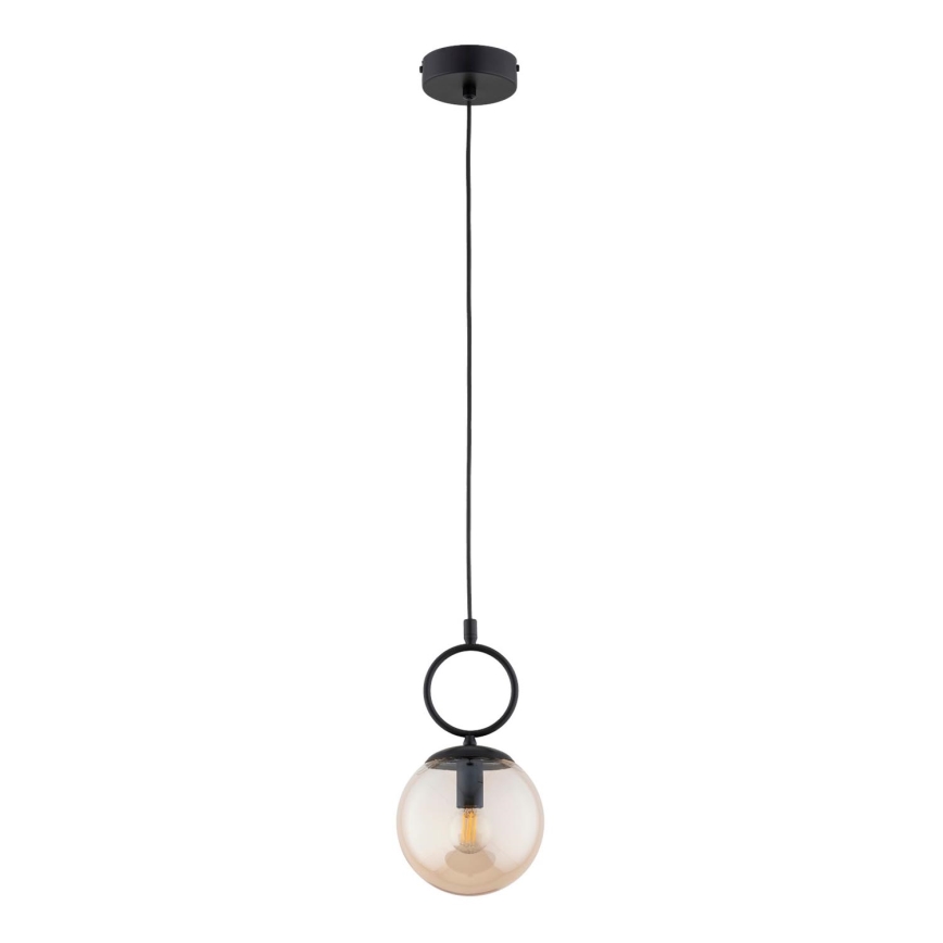 Candeeiro suspenso SITRO 1xE14/10W/230V preto/fumado bege