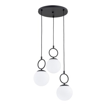 Candeeiro suspenso SITRO 3xE14/10W/230V preto/branco