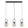 Candeeiro suspenso SITRO 3xE14/10W/230V preto/fumado bege