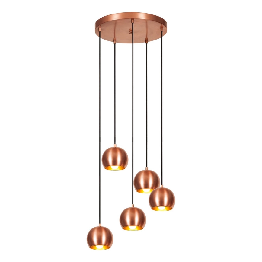 Candeeiro suspenso SIVANI 5xE27/40W/230V cobre