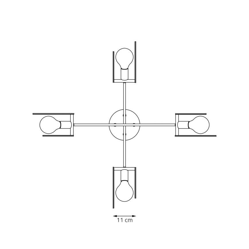 Candeeiro suspenso SKIVA 4xE27/15W/230V preto/bege