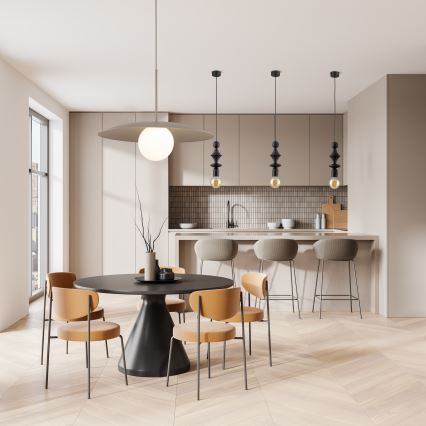 Candeeiro suspenso SLATE 1xE27/15W/230V diâmetro 65 cm bege