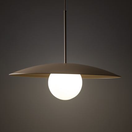 Candeeiro suspenso SLATE 1xE27/15W/230V diâmetro 65 cm bege