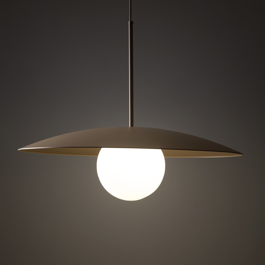 Candeeiro suspenso SLATE 1xE27/15W/230V diâmetro 65 cm bege