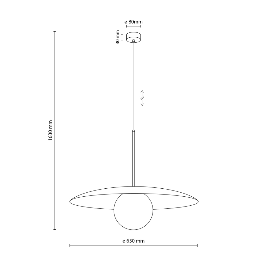 Candeeiro suspenso SLATE 1xE27/15W/230V diâmetro 65 cm bege