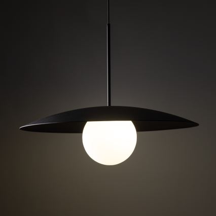 Candeeiro suspenso SLATE 1xE27/15W/230V diâmetro 65 cm preto