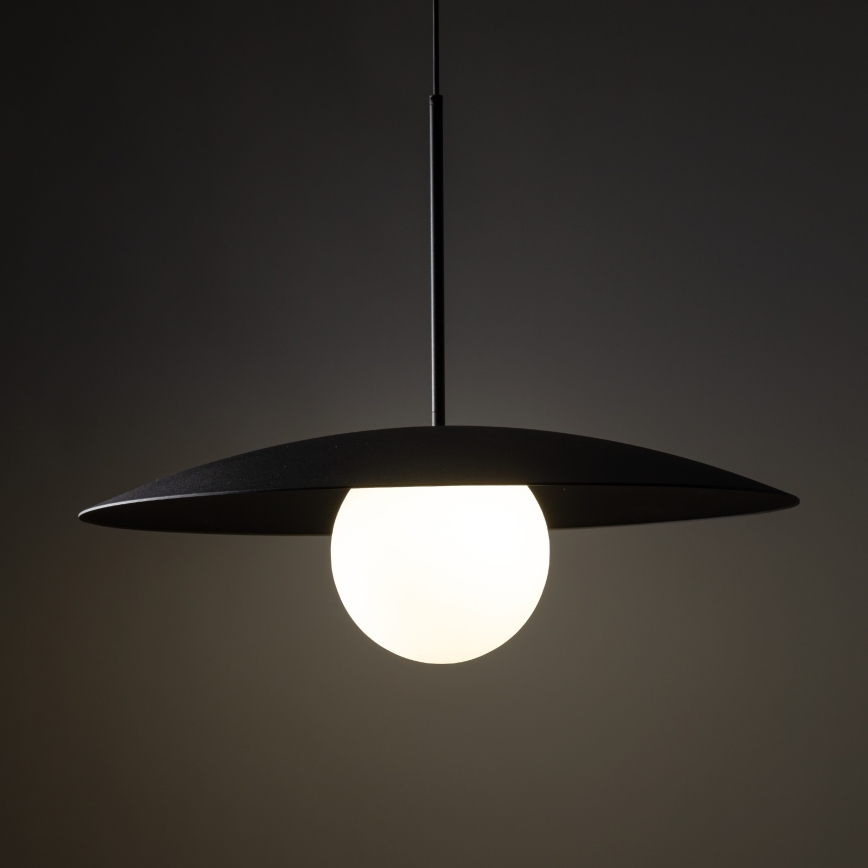 Candeeiro suspenso SLATE 1xE27/15W/230V diâmetro 65 cm preto