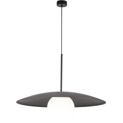 Candeeiro suspenso SLATE 1xE27/15W/230V diâmetro 65 cm preto