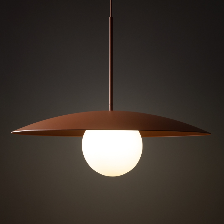 Candeeiro suspenso SLATE 1xE27/15W/230V diâmetro 65 cm tijolo