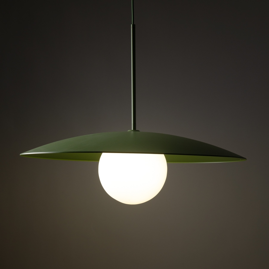 Candeeiro suspenso SLATE 1xE27/15W/230V diâmetro 65 cm verde