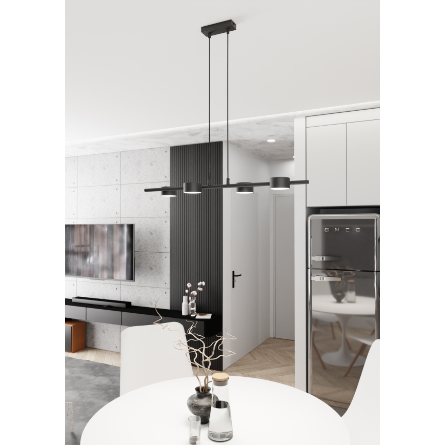 Candeeiro suspenso SORA 4xGX53/12W/230V preto
