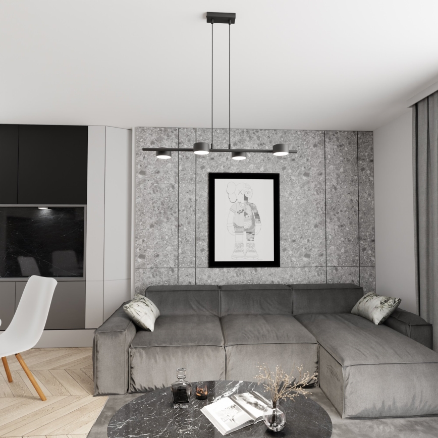 Candeeiro suspenso SORA 4xGX53/12W/230V preto