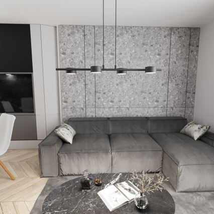 Candeeiro suspenso SORA 4xGX53/12W/230V preto