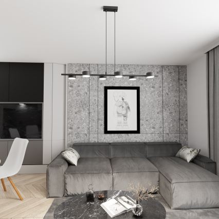 Candeeiro suspenso SORA 6xGX53/12W/230V preto