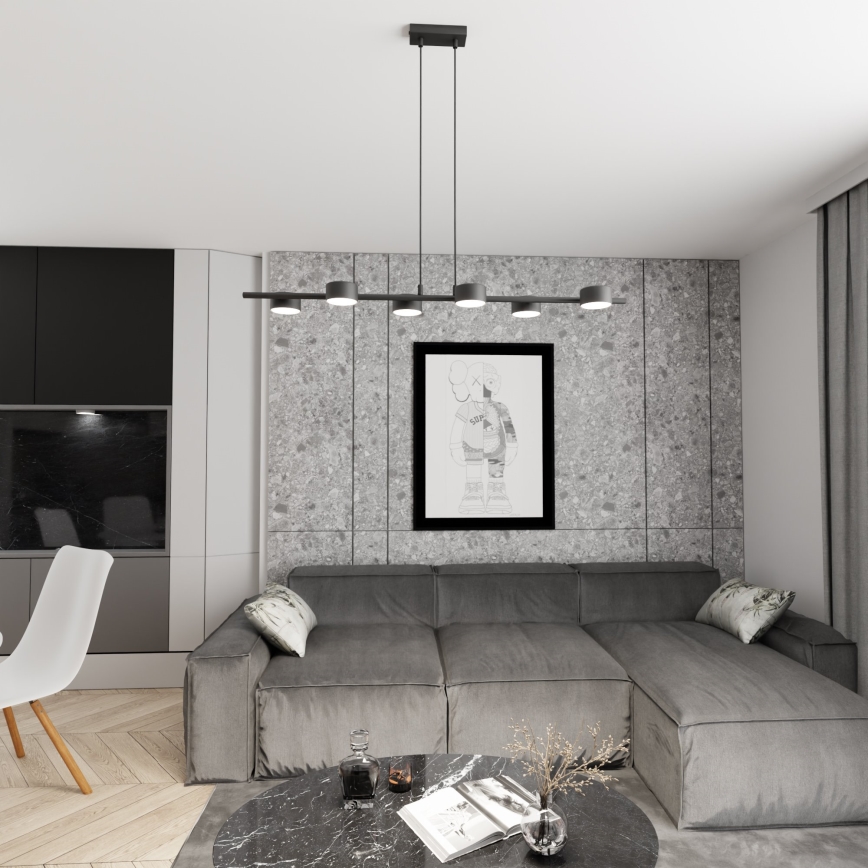Candeeiro suspenso SORA 6xGX53/12W/230V preto
