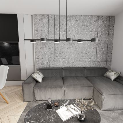 Candeeiro suspenso SORA 6xGX53/12W/230V preto