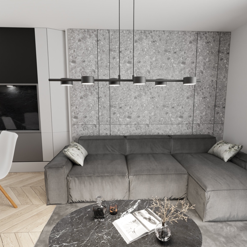 Candeeiro suspenso SORA 6xGX53/12W/230V preto